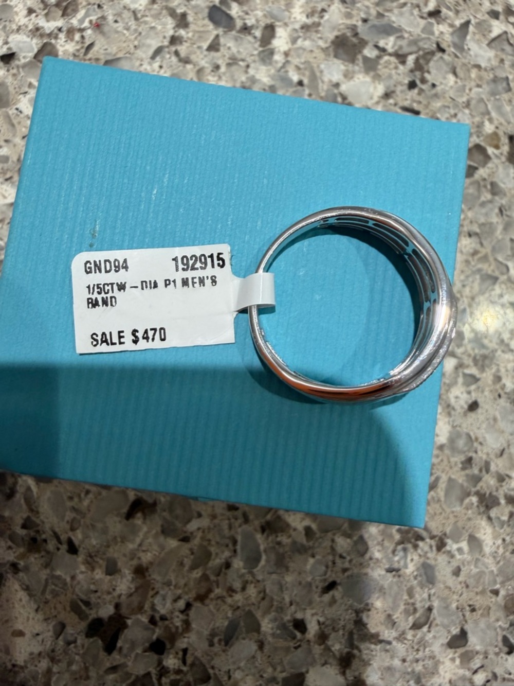 Sterling Silver 1/5 CT Diamond Men's Ring Silver size 10 - Picture 2 of 11